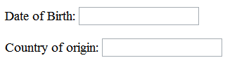 Two form fields with labels positioned immediately to the left.